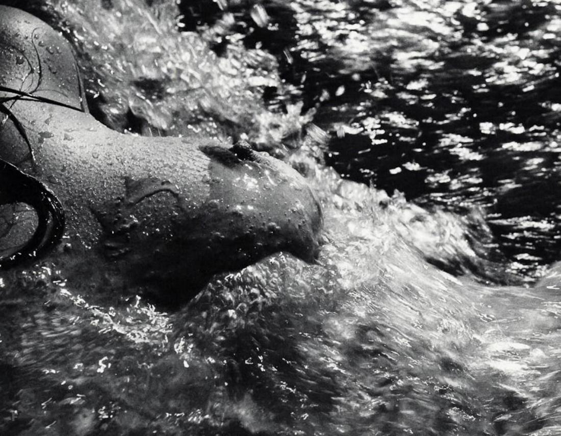 LUCIEN CLERGUE, 1968 Vintage FEMALE NUDE: Photographer: Lucien Clergue (France, 1934 - 2014) - renowned French photographer with a diverse body of work, he is perhaps best known for his dynamic female nude studies in and around water which of