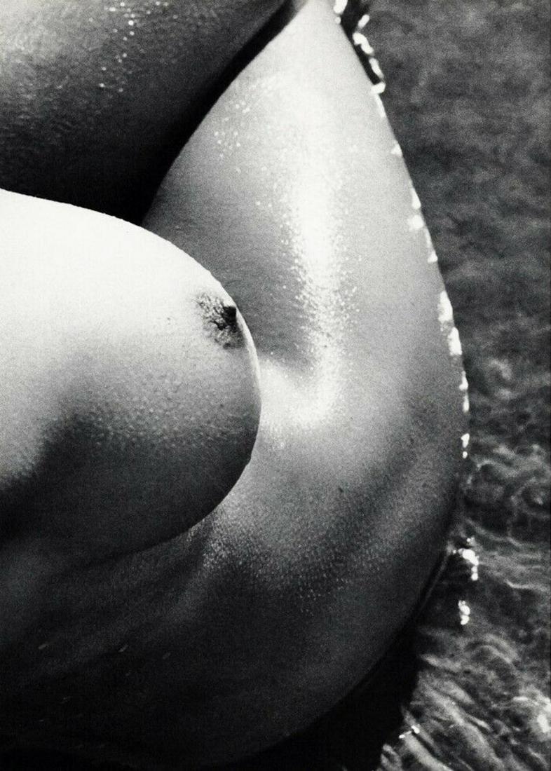 LUCIEN CLERGUE, 1960's Nude Breast Hip Water Beach: Photographer: Lucien Clergue (France, 1934 - 2014) - renowned French photographer with a diverse body of work, he is perhaps best known for his dynamic female nude studies in and around water which of