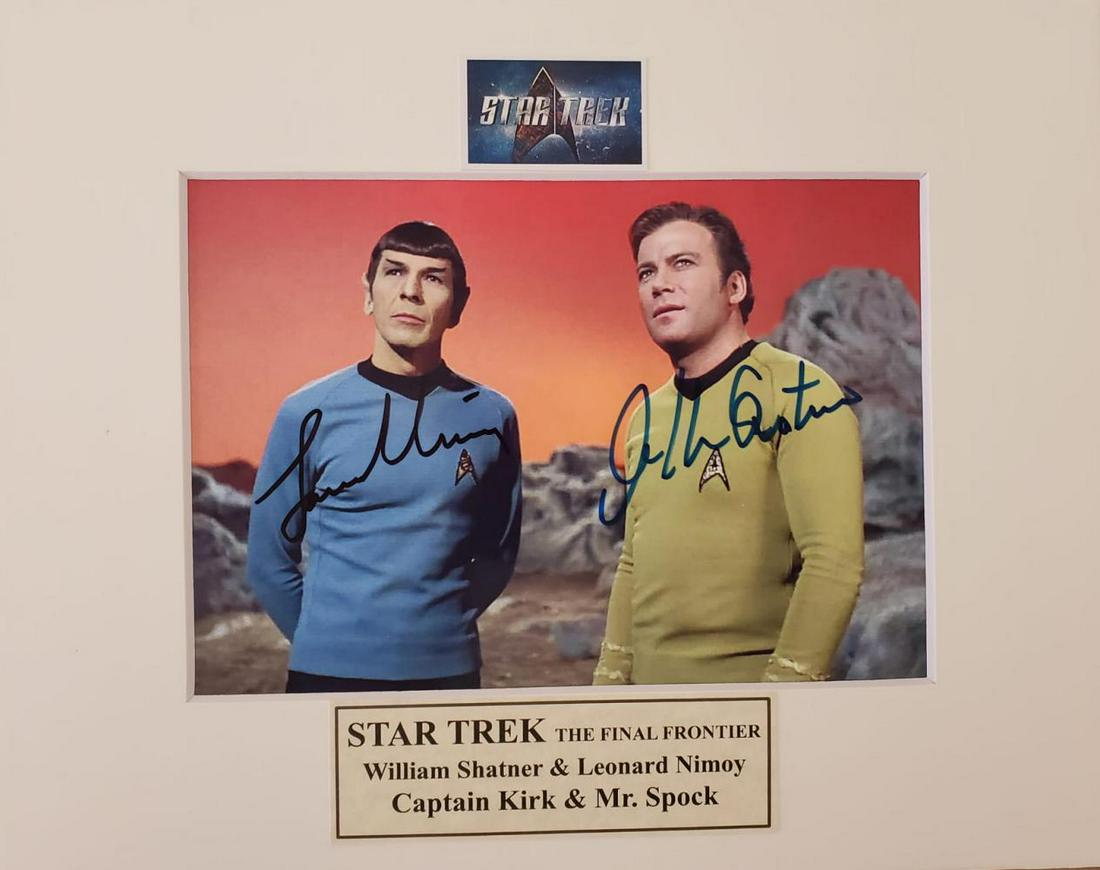 Willian Shatner & Leonard Nimoy (Star-Trek),: Willian Shatner & Leonard Nimoy (Star-Trek), Autographed, matted 8x10 Photo