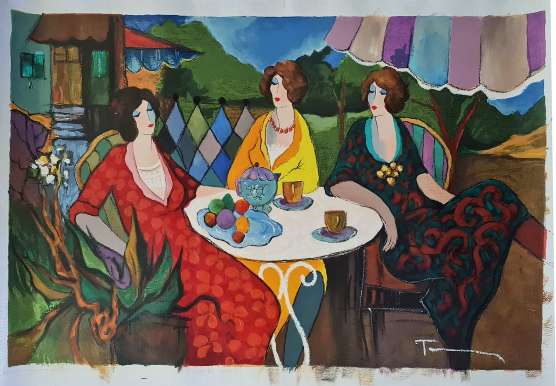 Itzchak Tarkay, Original Mix media with oil on canvas (1 of 4)