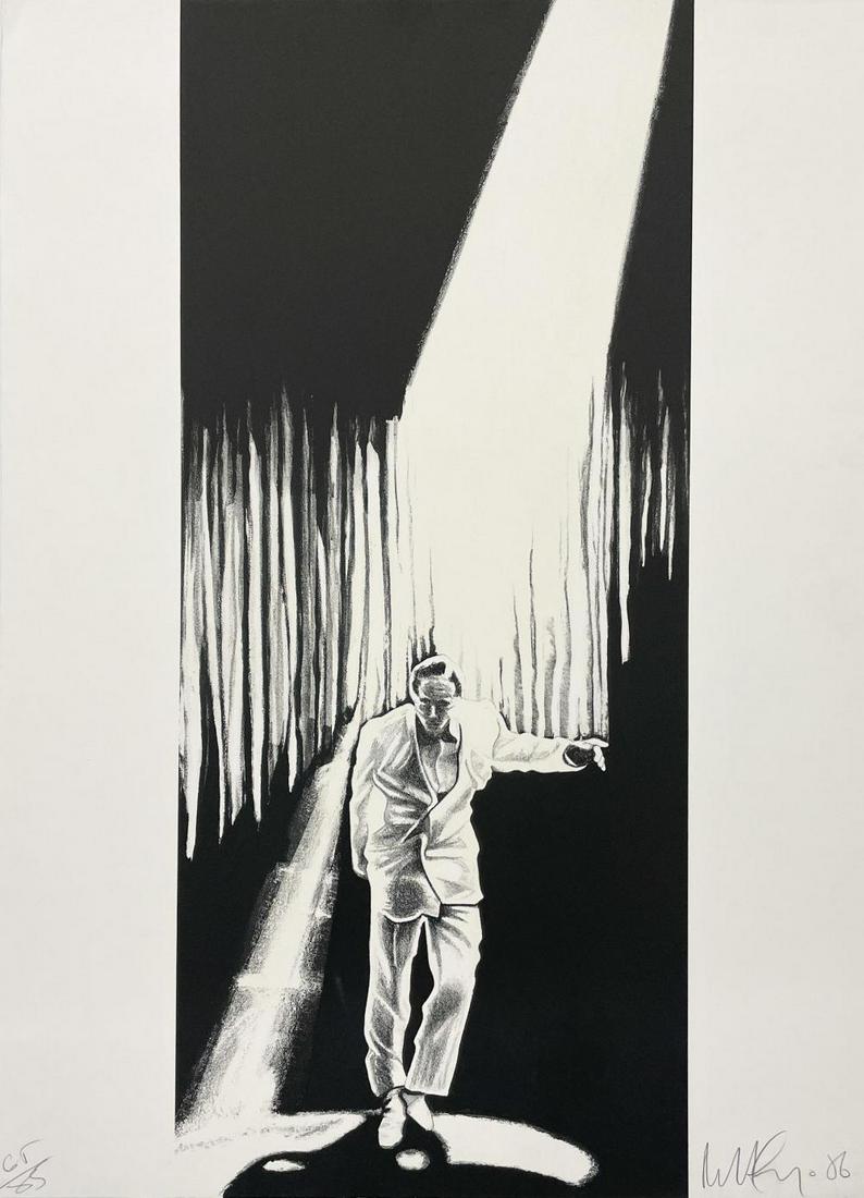 Robert Longo, Talking Heads, Lithograph, signed and: Robert Longo, Talking Heads, Lithograph, signed and numbered in pencil. Title: The Entertainer. Year: 1986. Edition: 65/85. 30 in. x 22 in. (76.2 cm x 55.88 cm)
