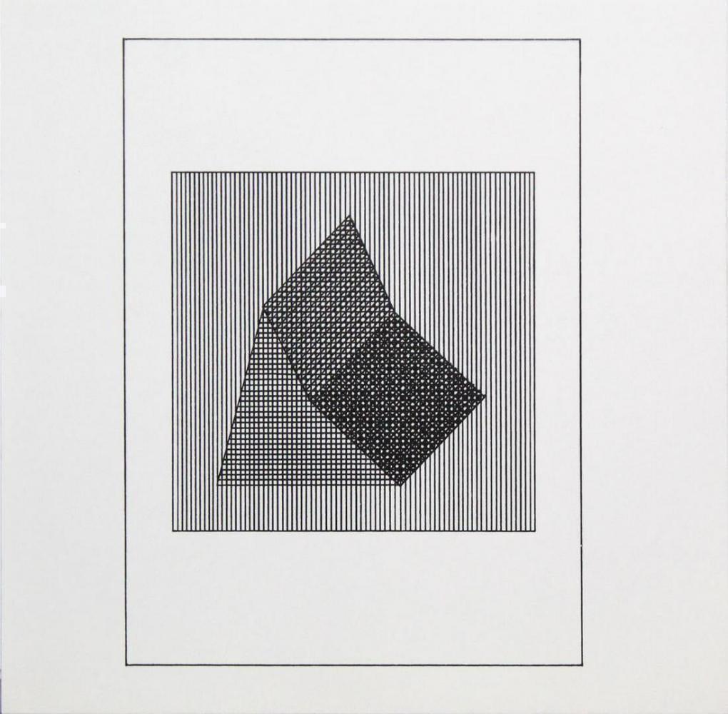 Sol Lewitt - Silkscreen from the Suite Ficciones: Artist: Sol Lewitt Title: Untitled from the Suite "Ficciones" Year: 1984 Dimensions: 8in. by 8in. Edition: From the rare limited edition 1,194/1500 Publisher: Limited Editions Club, New York Suite: Fi