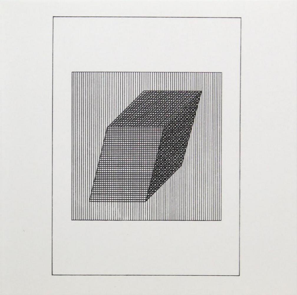 Sol Lewitt - Silkscreen from the Suite Ficciones: Artist: Sol Lewitt Title: Untitled from the Suite "Ficciones" Year: 1984 Dimensions: 8in. by 8in. Edition: From the rare limited edition 1,194/1500 Publisher: Limited Editions Club, New York Suite: Fi