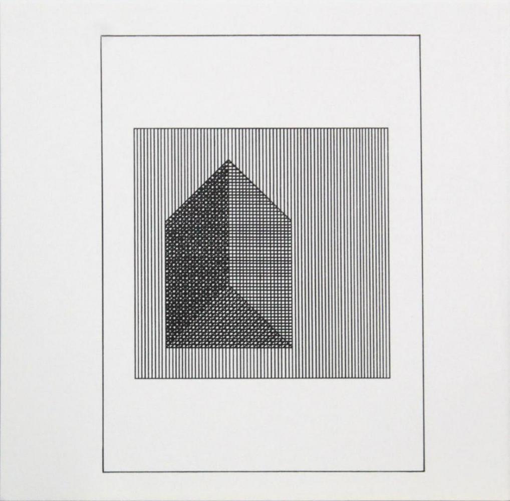 Sol Lewitt - Silkscreen from the Suite Ficciones: Artist: Sol Lewitt Title: Untitled from the Suite "Ficciones" Year: 1984 Dimensions: 8in. by 8in. Edition: From the rare limited edition 1,194/1500 Publisher: Limited Editions Club, New York Suite: Fi