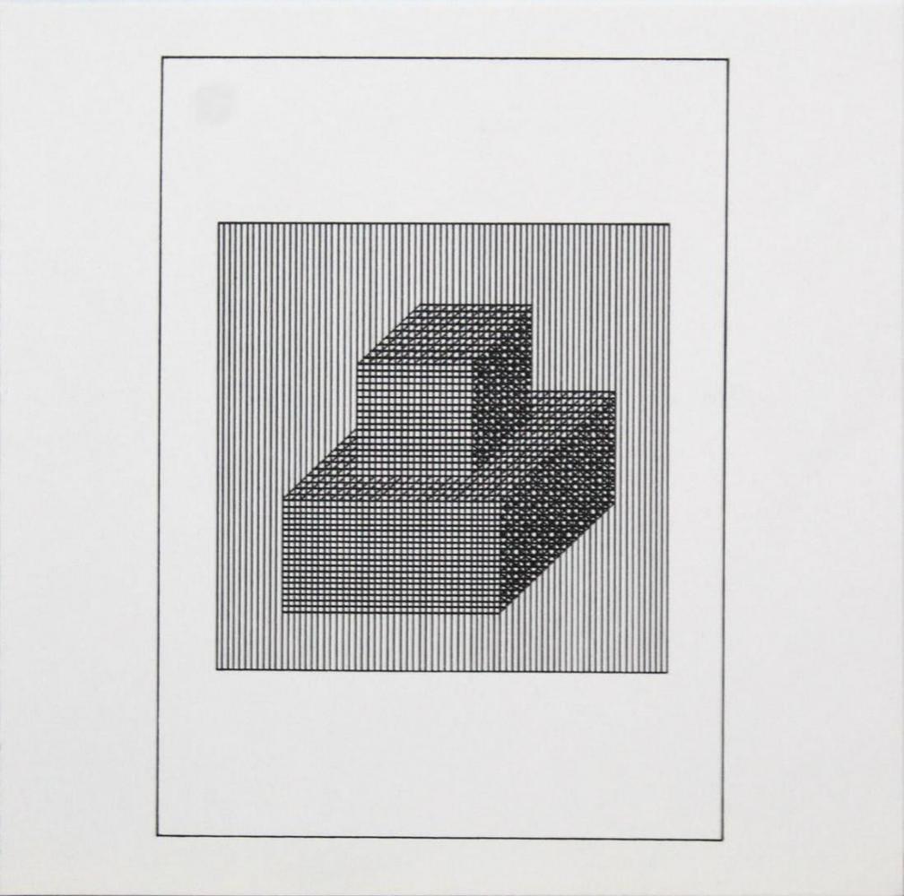 Sol Lewitt - Silkscreen from the Suite Ficciones: Artist: Sol Lewitt Title: Untitled from the Suite "Ficciones" Year: 1984 Dimensions: 8in. by 8in. Edition: From the rare limited edition 1,194/1500 Publisher: Limited Editions Club, New York Suite: Fi