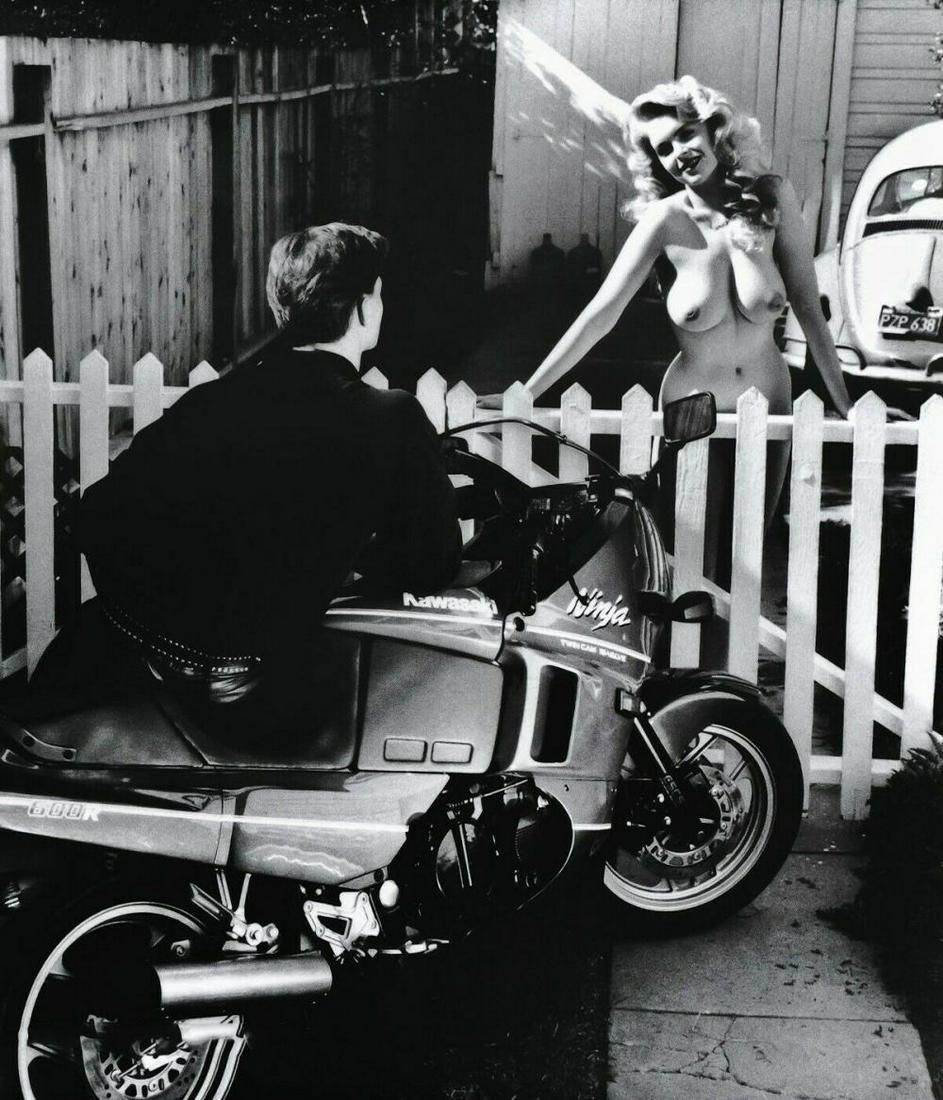HELMUT NEWTON, 1985 Female Nude in Trailer Hollywood: Photographer: Helmut Newton (Germany, 1920 - 2004) - best known for his erotically charged highly stylized images, Helmut Newton was one of the most influential fashion photographers of all time. Subj