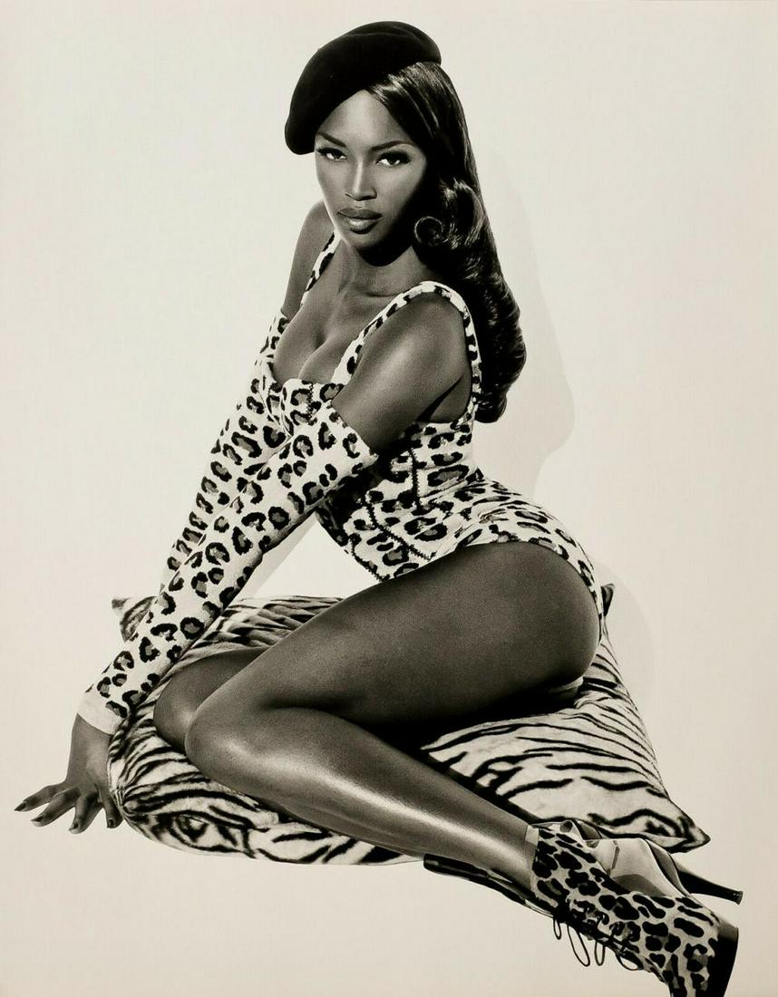 Herb Ritts, Naomi Campbell, 1991: Photographer: Herb Ritts Date Of Negative: 1991 Date Of Print: 1996 Type Of Print: Original Fine duotone Photo Engraving. Subject: Naomi Campbell Print/Platemaker: The Litho Company INC, St. Paul Minn