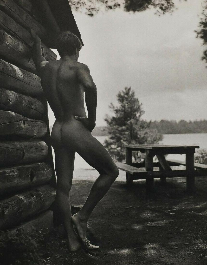 BRUCE WEBER, "Paul, Adirondack Park, New York- 1990": Photographer: Bruce Weber (American, b. 1946) - internationally renowned American fashion photographer best known for his racy, erotically charged imagery. Weber has shot the ad campaigns of Calvin Kl