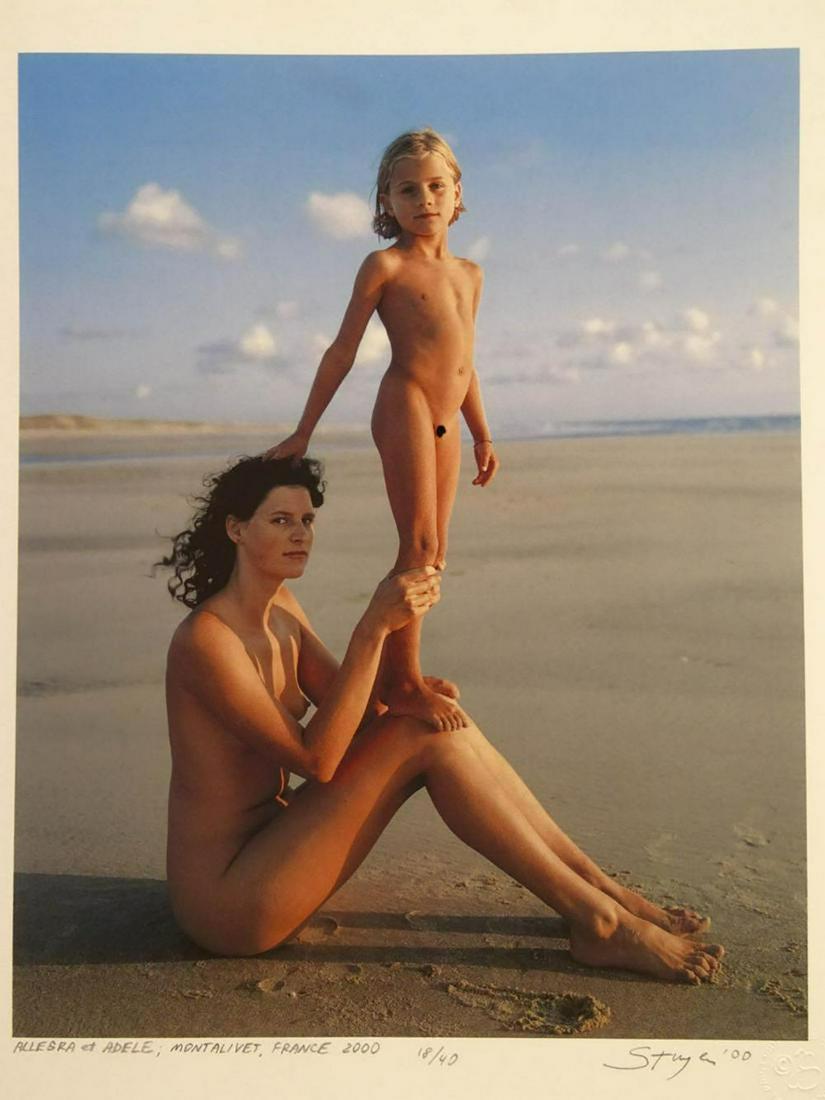 Jock Sturges, Allegra et Adele, 2000 Signed # 18/40: Jock Sturges, Ellegra et Adele: Montalivet, France, 2000. Hand signed, Titled, Dated and numbered in pencil by the artist. Digital Pigment Color Print 14" x 10" (35.5 x 26 cm.) Edition number: 18/40.