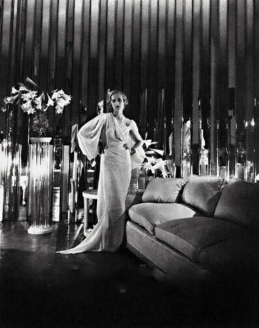 CECIL BEATON, 1933 Original Female Luxury Fashion Dress: Photographer: Cecil Beaton (English 1904 - 1980) - renowned fashion and portrait photographer, also an Academy Award-winning stage and costume designer for films and theater. Subject: Elegant art deco