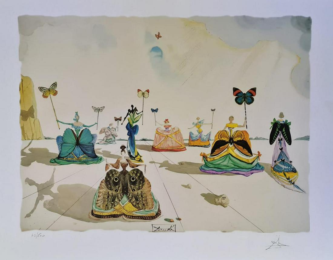 Salvador dali (After), Woman with a butterfly, (1 of 1)