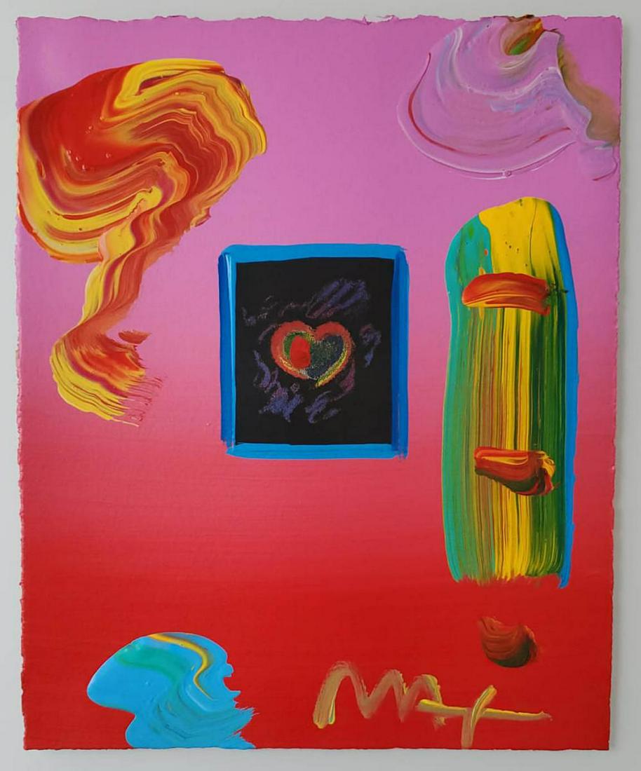 Peter Max, "Heart" original mixed media (1 of 2)