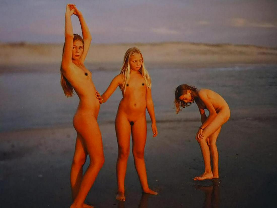 Jock Sturges, Maeve, Megan-Tera et Adele, 2007: Jock SturgesEva, Maeve, Megan-Tera et Adele, Montalivet, France 2007.Hand signed, Titled, Dated and numbered in pencil by the artist.Digital Pigment Color Print14" x 10" (35.5 x 26 cm.)Edition number: