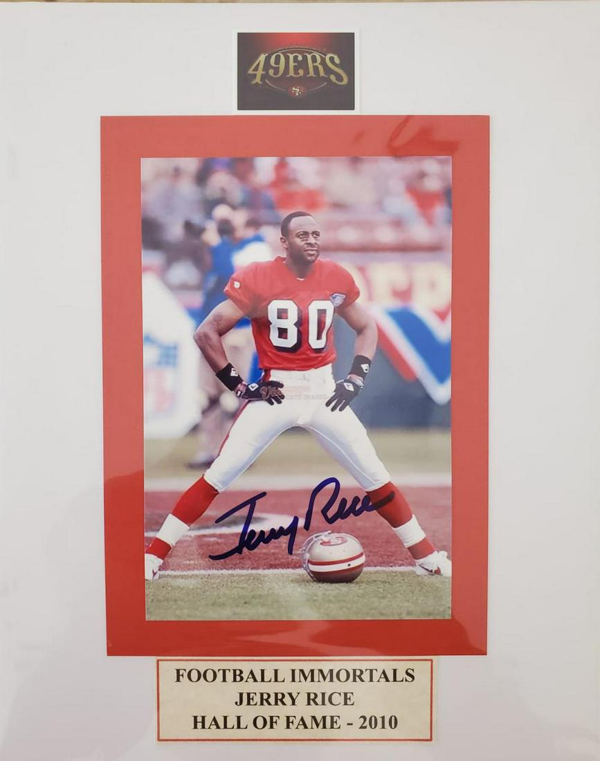 Jerry Rice (49ERS), Autographed, matted 8x10 Photo (1 of 1)