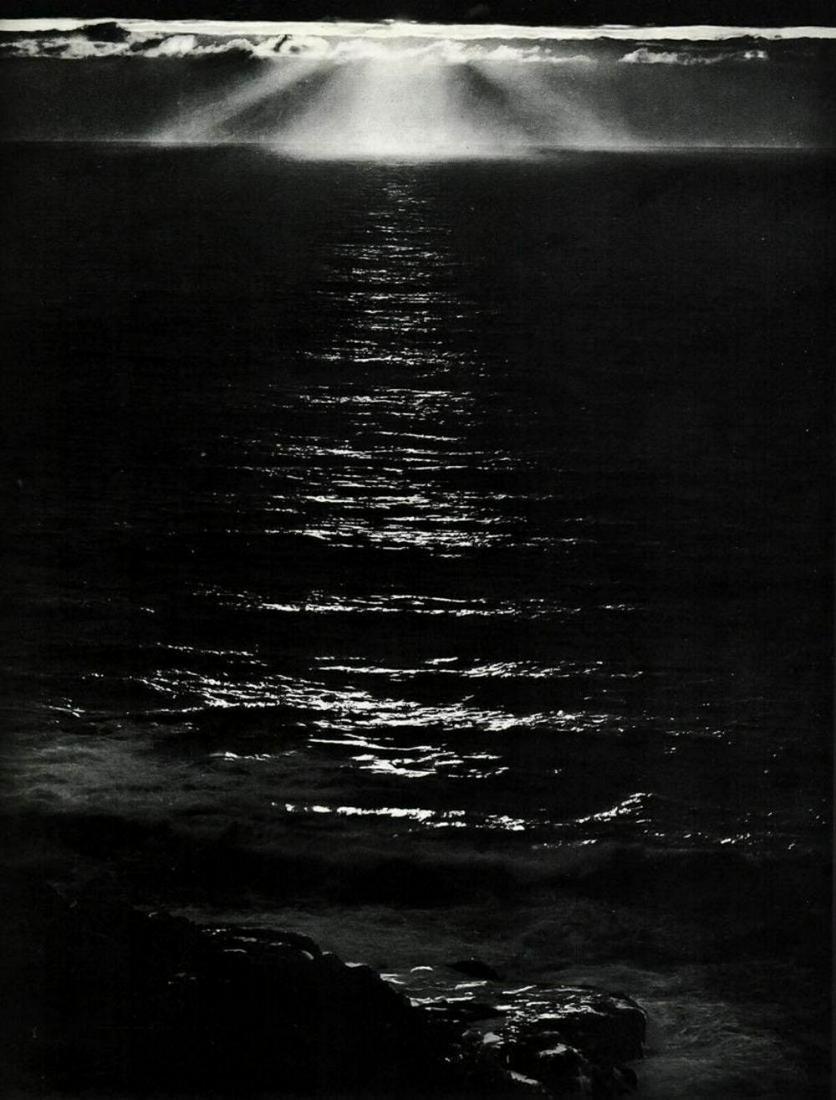 ANSEL ADAMS, 1950s Sunset Pacific Ocean Landscape (1 of 1)