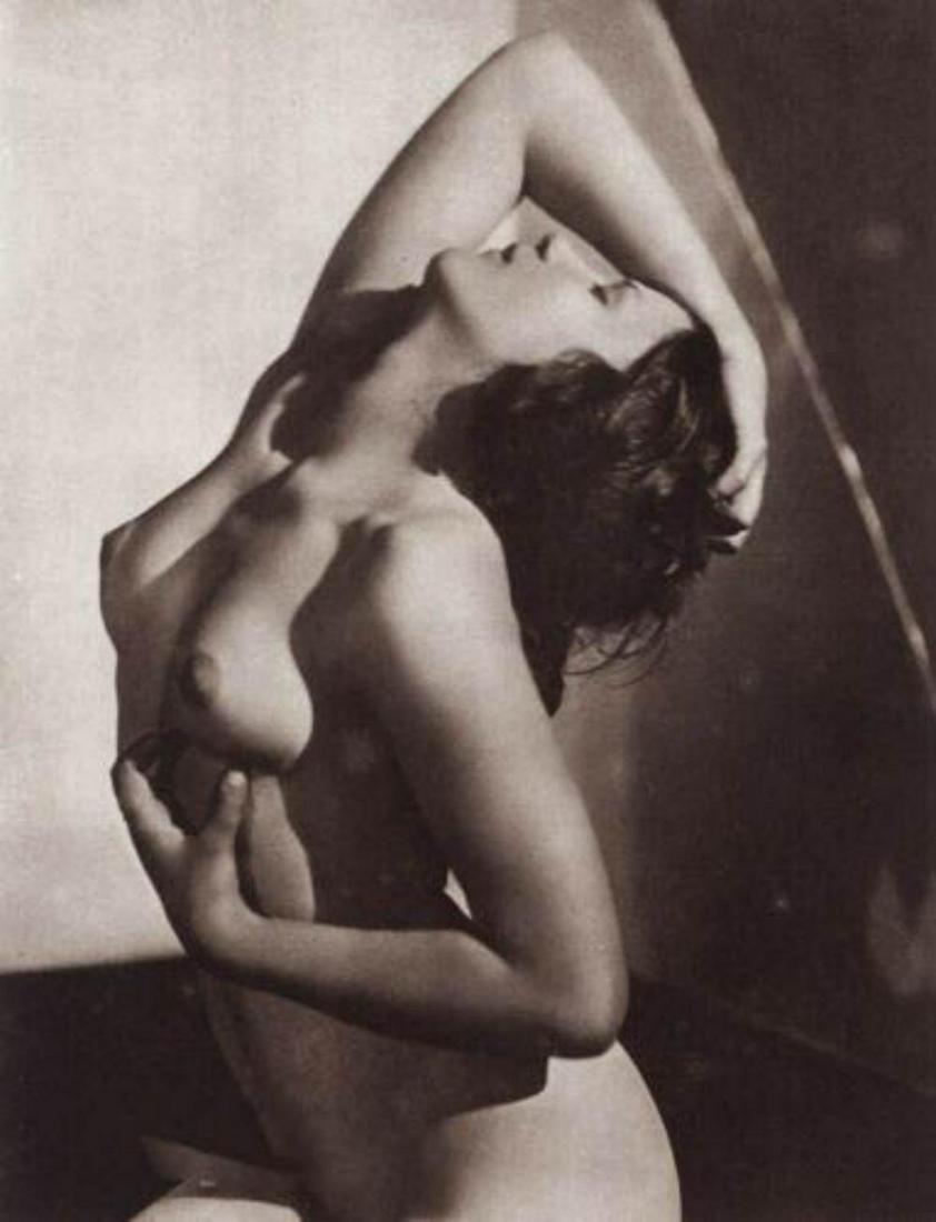 FRANTISEK DRTIKOL, 1925 FEMALE NUDE: Photographer: Frantisek Drtikol (Czech, 1883 - 1961) - internationally renowned photographic artist. Subject: Nude study - female - art deco Date Of Negative: circa early 1920's Type Of Print: Vintage