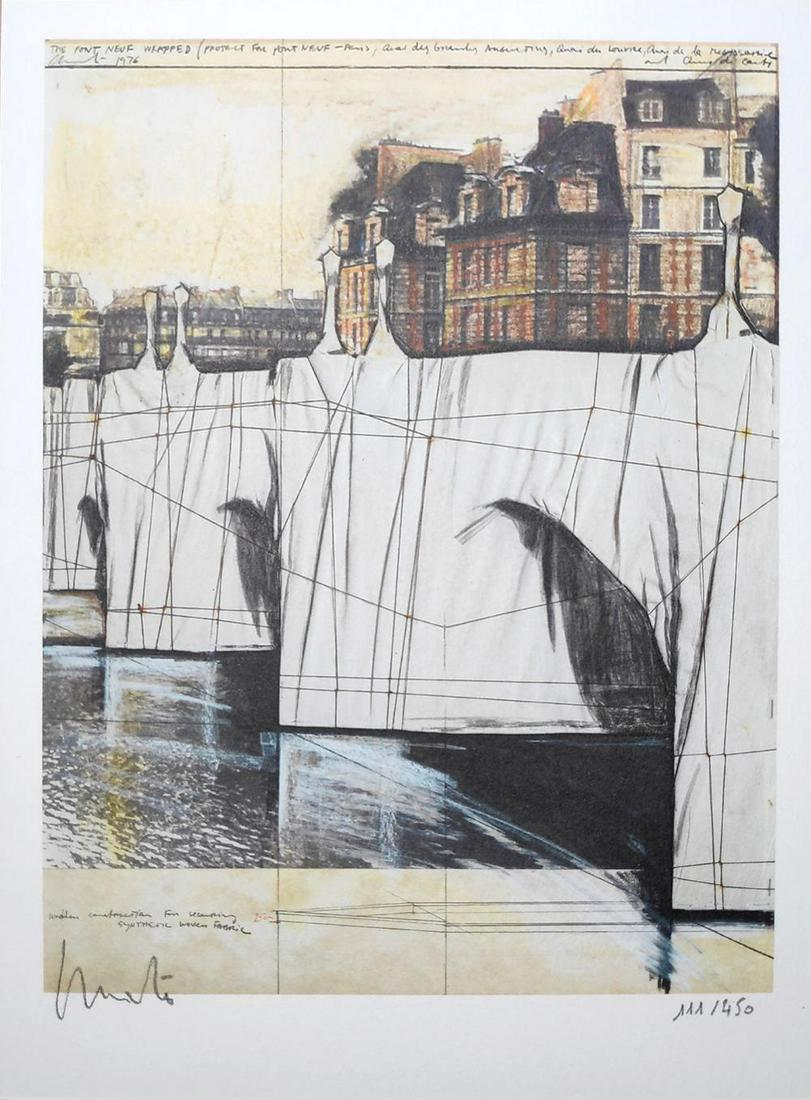 Christo, Pont Neuf,  Lithograph, hand signed & numbered (1 of 1)