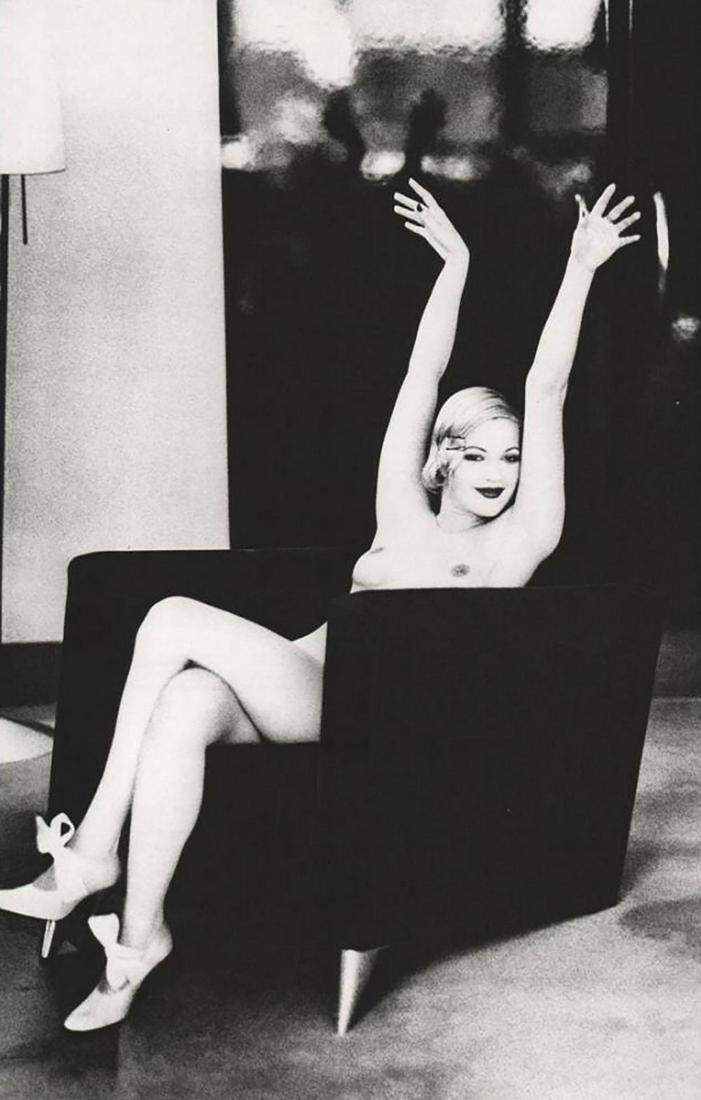 ELLEN VON UNWERTH - Drew Barrymore Stretching: Photographer: Ellen von Unwerth is a German photographer best known for her playfully erotic images of female pop musicians and models. Over the course of her career, the artist has photographed Britn