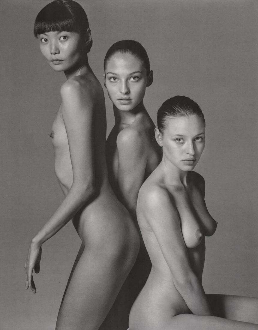 RICHARD AVEDON - Kristina, Irina and Tatiana Z., 1997: Photographer: Richard Avedon (American, 1923 - 2004) - internationally renowned portrait and fashion photographer, one of the most important and influential photographers during the last half of the t