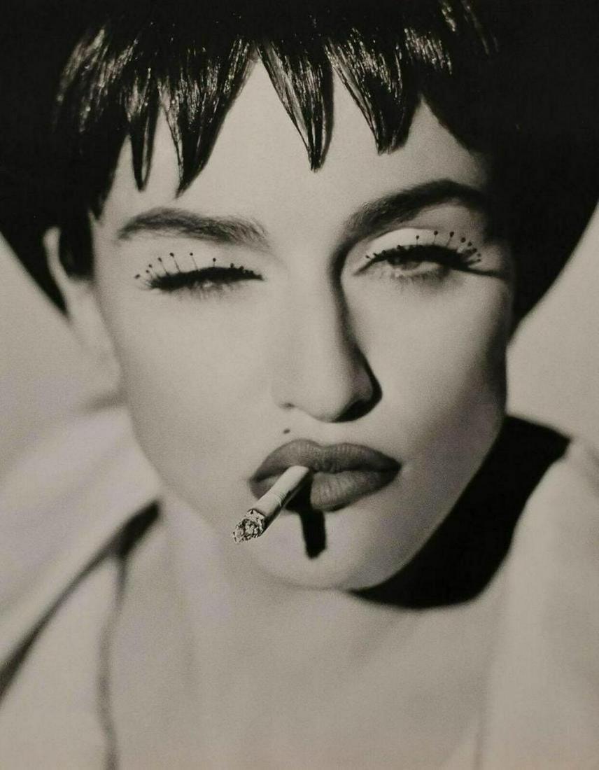 HERB RITTS, 1990 Vintage MADONNA: Photographer: Herbert "Herb" Ritts (American, 1952 - 2002) - renowned fashion, art and celebrity photographer. Subject: MADONNA Date Of Negative: 1990 Type Of Print: Fine Duotone Photo Engraving Date 
