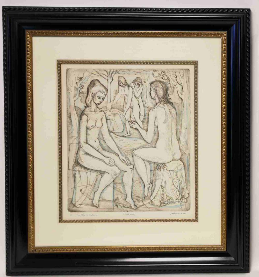 Irving Amen, "In the Garden" Signed AP engraving (1 of 3)