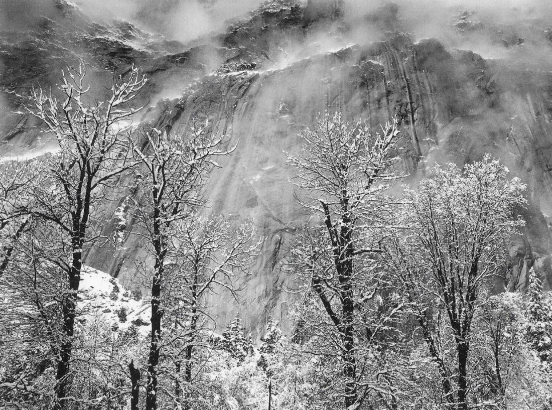 Ansel Adams, Trees & Cliffs of Eagle Peak Winter in (1 of 1)