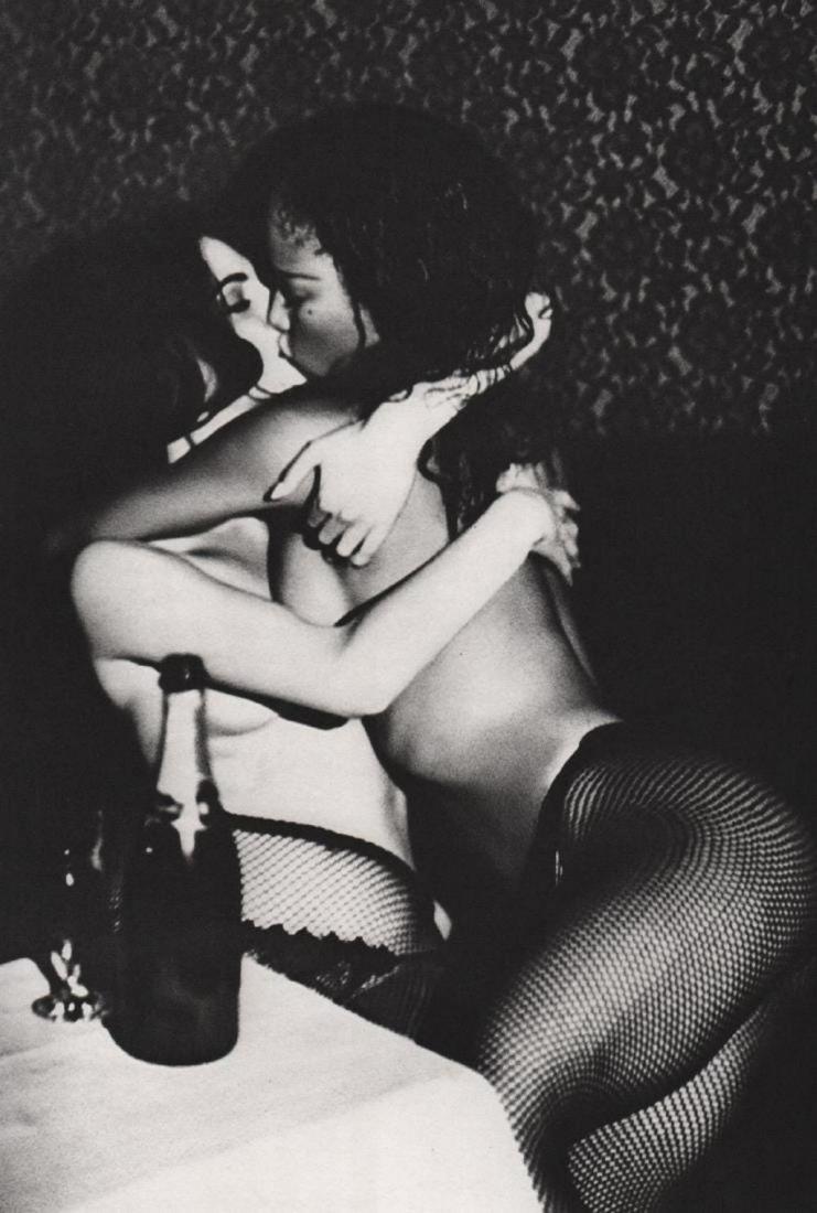 ELLEN VON UNWERTH - 2 Girls Smooching 1992: Photographer: Ellen von Unwerth is a German photographer best known for her playfully erotic images of female pop musicians and models. Over the course of her career, the artist has photographed Britn