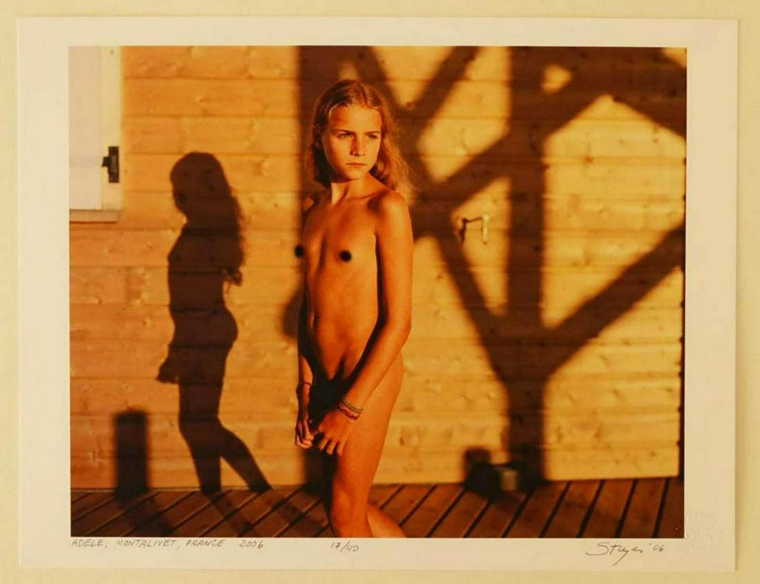Jock Sturges, Adele: Montalivet, France, 2006 Signed #: Jock Sturges, Adele: Montalivet, France, 2006. Hand signed, Titled, Dated and numbered in pencil by the artist. Digital Pigment Color Print 14" x 10" (35.5 x 26 cm.) Edition number: 17/40. Jock Sturge