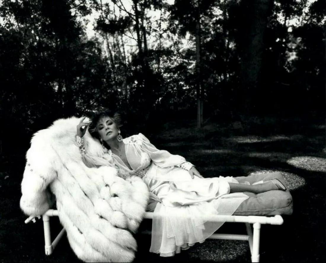 Helmut Newton, Elizabeth Taylor Mink Stole Lounge 1987 (1 of 1)
