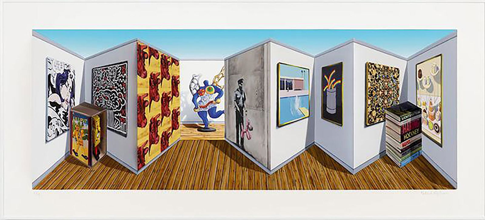 Patrick Hughes (born 1938) "Poppish" Hand-painted 3D: Patrick Hughes (born 1938) Poppish Hand-painted 3D multiple with archival inkjet 2019 Signed amd numbered in pencil Edition xx/75 in pencil published by Reverspective Limited, London In the original P