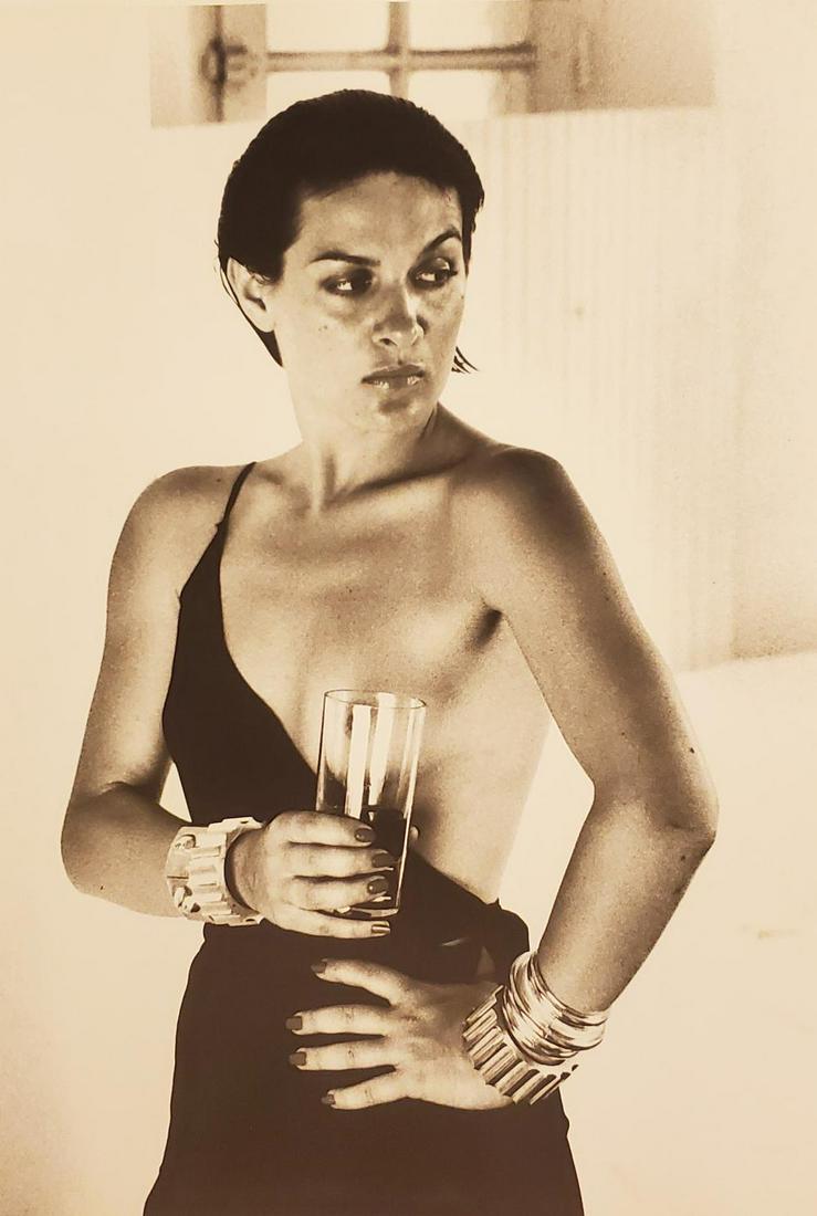HELMUT NEWTON, Paloma Picasso, Saint-Tropez 1973: Photographer: Helmut Newton (Germany, 1920 - 2004) - best known for his erotically charged highly stylized images, Helmut Newton was one of the most influential fashion photographers of all time. Titl