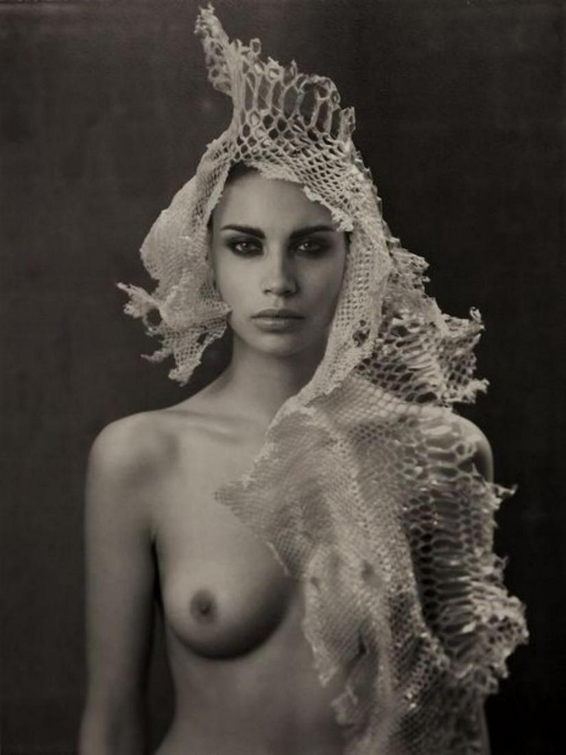 MARC LAGRANGE - Camouflage, 2009: Photographer: Marc Lagrange was a Belgian photographer known for his nude portraits of the female figure. Lagrange created dream-like and fantastical narrative pictures populated by beautiful nudes th