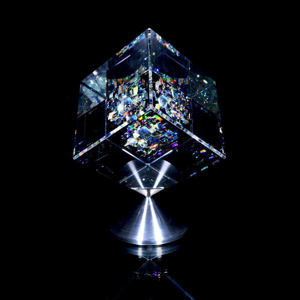 Jon Kuhn, Pastel Sea-2021, Original 1/1 Glass cube (1 of 5)