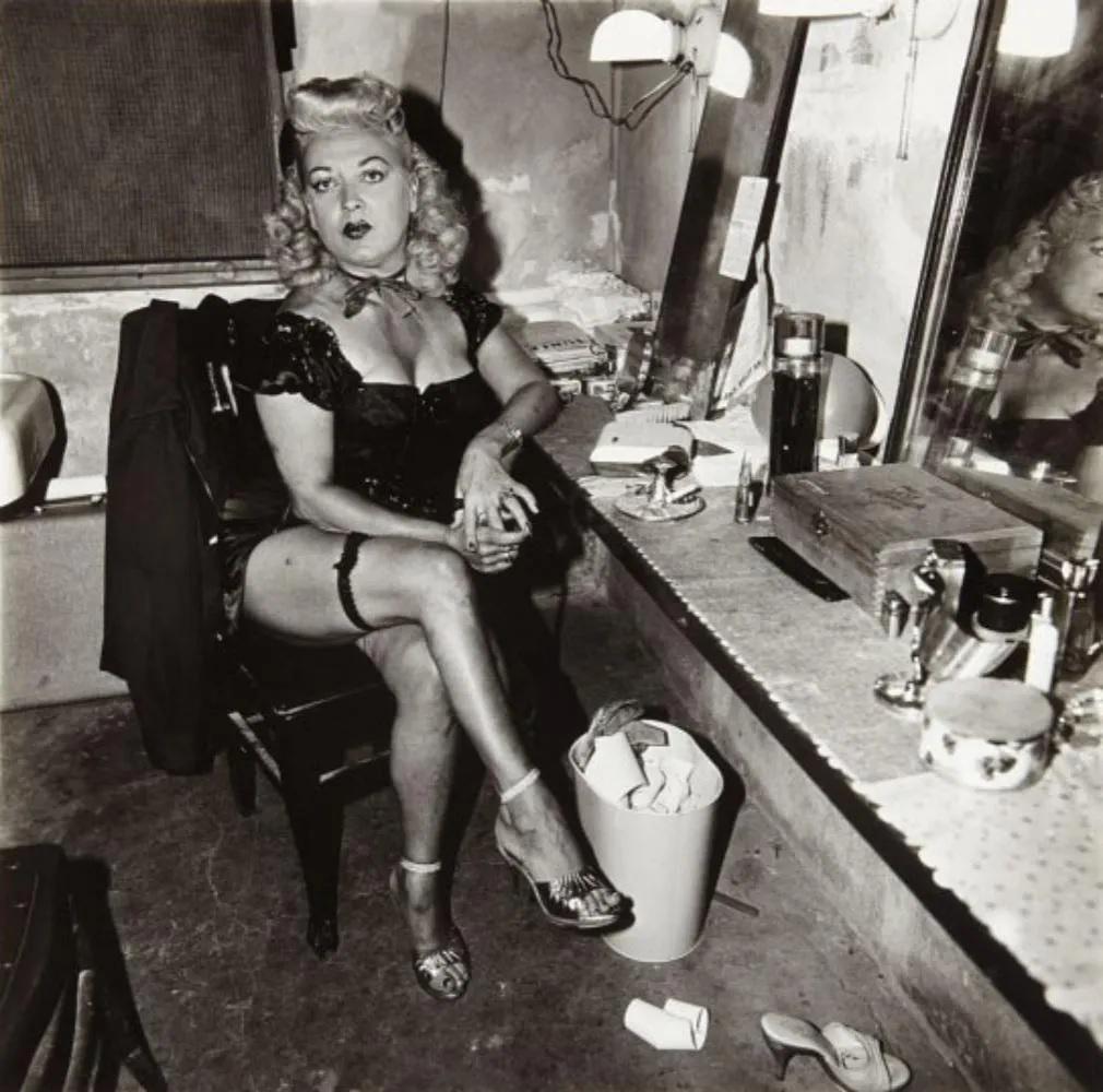 DIANE ARBUS - Burlesque Commedienne in Dressing Room,: Photographer: Diane Arbus Born: March 14, 1923, New York, New York, United States. Died: July 26, 1971, Westbeth Artists Housing, New York, United States. Diane Arbus was an American photographer. Arb