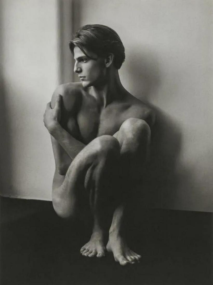 HERB RITTS - Stephano, Seated, Milan, 1985: Photographer: Herbert "Herb" Ritts (American, 1952 - 2002) - renowned fashion, art and celebrity photographer. Title: Stephano, Seated, Milan Date Of Negative: 1985 Type Of Print: Fine Duotone Photo E