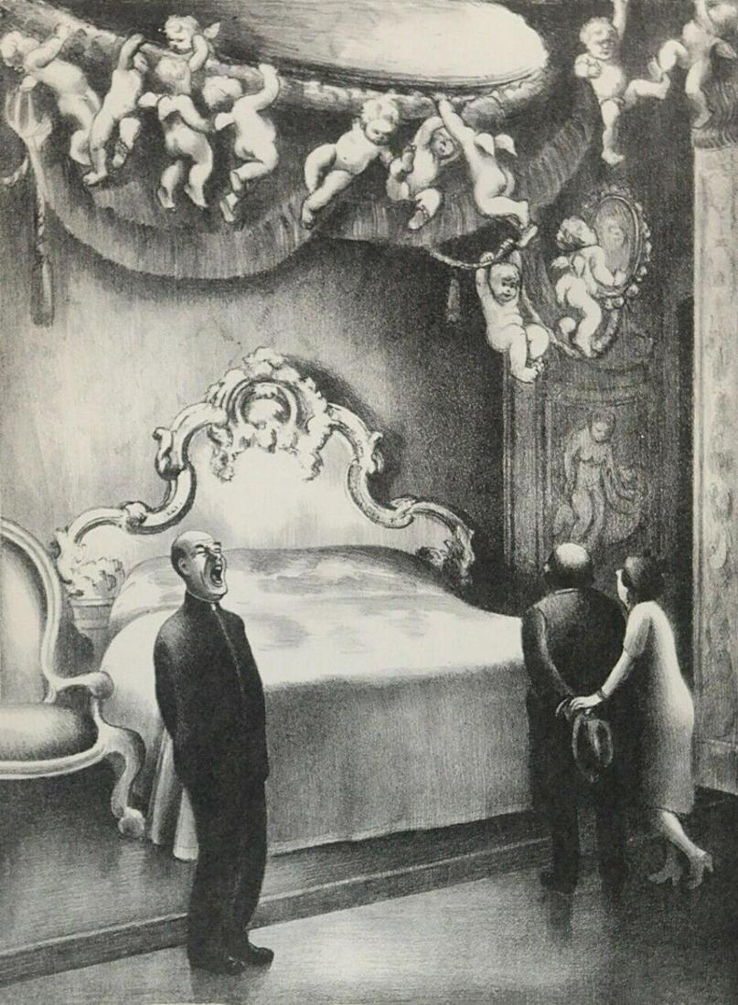 Mabel Dwight, Museum Guard, 1930s: Artist: Mabel Dwight Title: Museum Guard Date Of Negative: 1930s Type Of Print: Vintage Photogravure/Lithograph, Printed from the original plate Date Of Print: 1939 (82 years old print) Paper: Medium