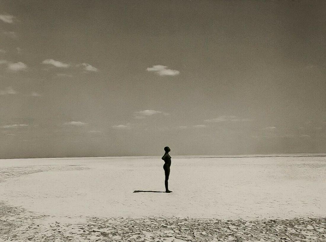 HERB RITTS, Black Female Nude Dry Salt Lake Africa -: Photographer: Herbert "Herb" Ritts (American, 1952 - 2002) - renowned fashion, art and celebrity photographer. Subject: Black Female Nude Dry Salt Lake Africa Date Of Negative: 1993 Type Of Print: Fin