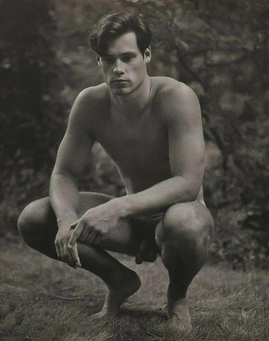 BRUCE WEBER, Outdoor Male Nude Model BILLY 1987: Photographer: Bruce Weber (American, b. 1946) - internationally renowned American fashion photographer best known for his racy, erotically charged imagery. Weber has shot the ad campaigns of Calvin Kl