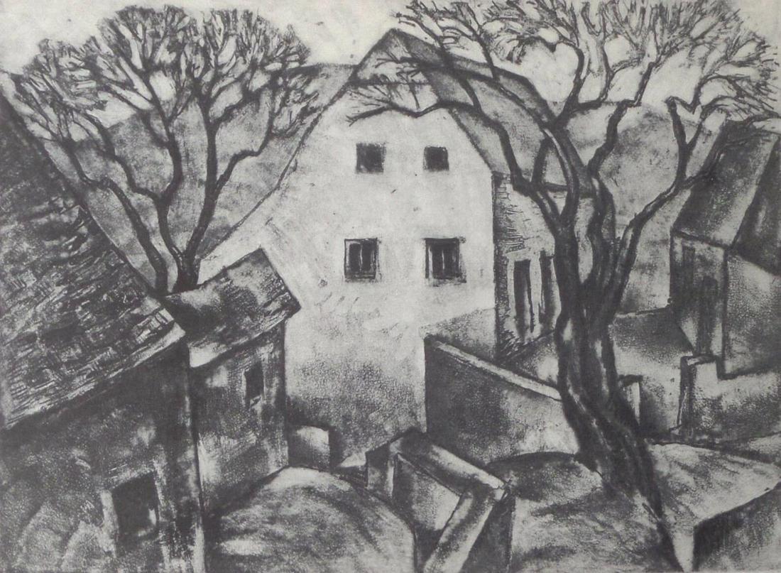 Albert Heckman, The Side Street, Lithograph, 1930s: Artist: Albert Heckman Title: The Side Street Date Of Negative: 1930s Type Of Print: Vintage Photogravure/Lithograph, Printed from the original plate Date Of Print: 1939 (82 years old print) Paper: Me