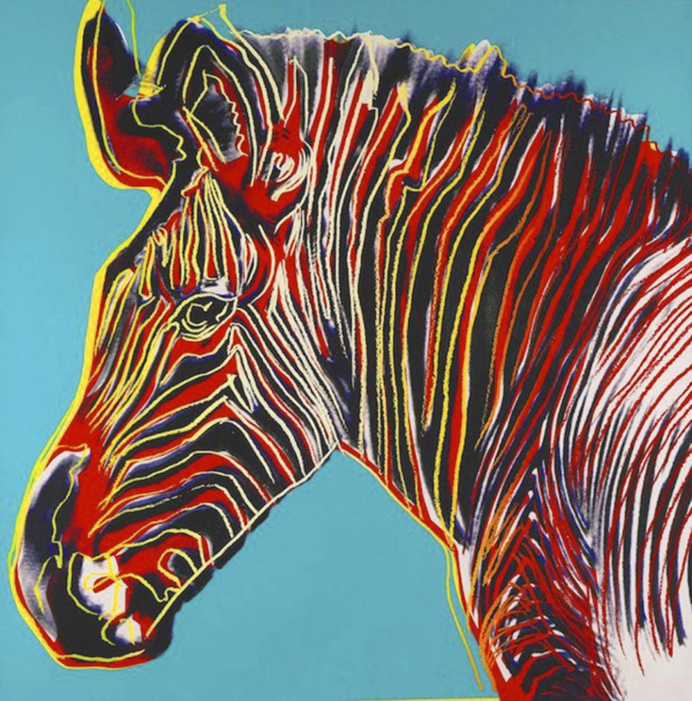 Andy Warhol, "Gravy Zebra" from 'Endangered Species' 1983: Andy Warhol "Gravy Zebra" from 'Endangered Species' USA, 1983 Screenprint in colors 38 h x 38 w in (97 x 97 cm) This work is an unsigned and Unnumbered Printer's proof, outside of the edition Printed 