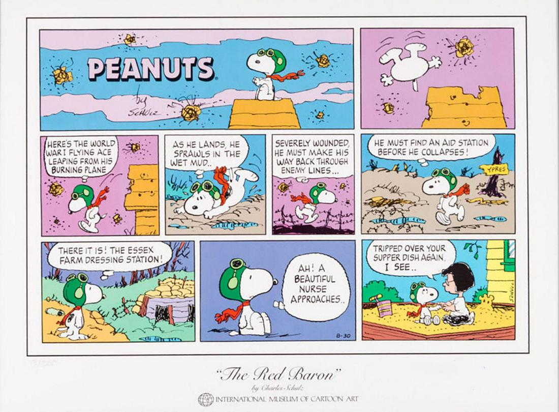 Charles Schulz, Snoopy Red Barron -1993, Limited edition lithograph (1 of 4)