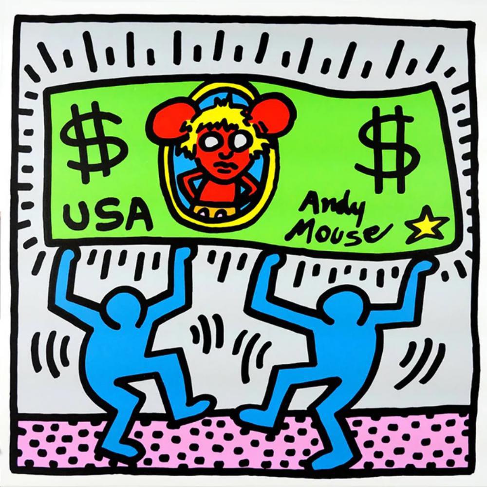 KEITH HARING, ANDY MOUSE III, 1986 SILKSCREEN (1 of 1)