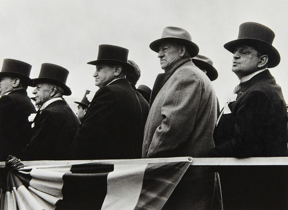 Robert Frank, City Fathers, Hoboken, New Jersey, 1955-1956: Photographer: Robert Frank (1924-2019) was a Swiss photographer and documentary filmmaker, who became an American binational. His most notable work, the 1958 book titled The Americans, earned Frank co