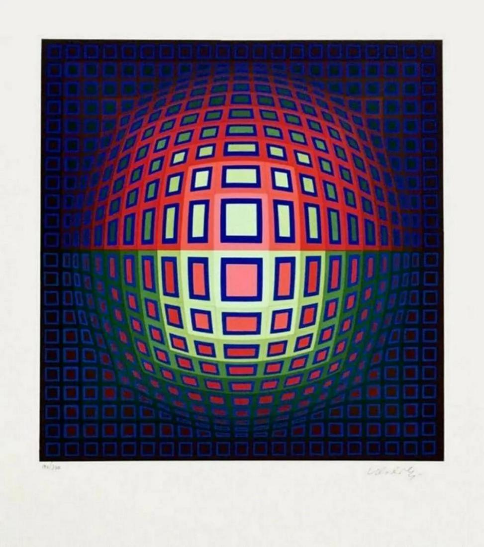 Victor Vasarely - Pink Composition, Signed & numbered Serigraph (1 of 1)
