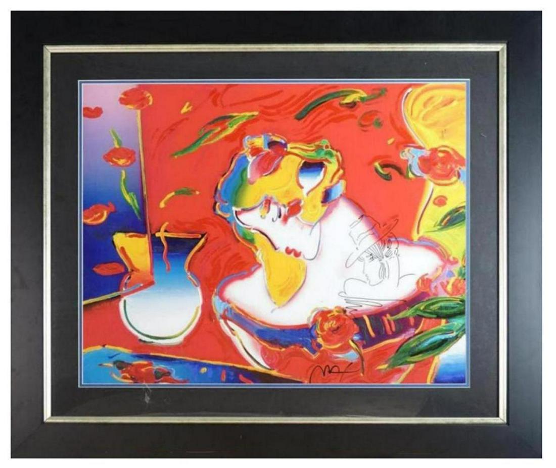 PETER MAX, MIXED MEDIA "WOMAN IN LOVE 2000" 24X30 (1 of 4)