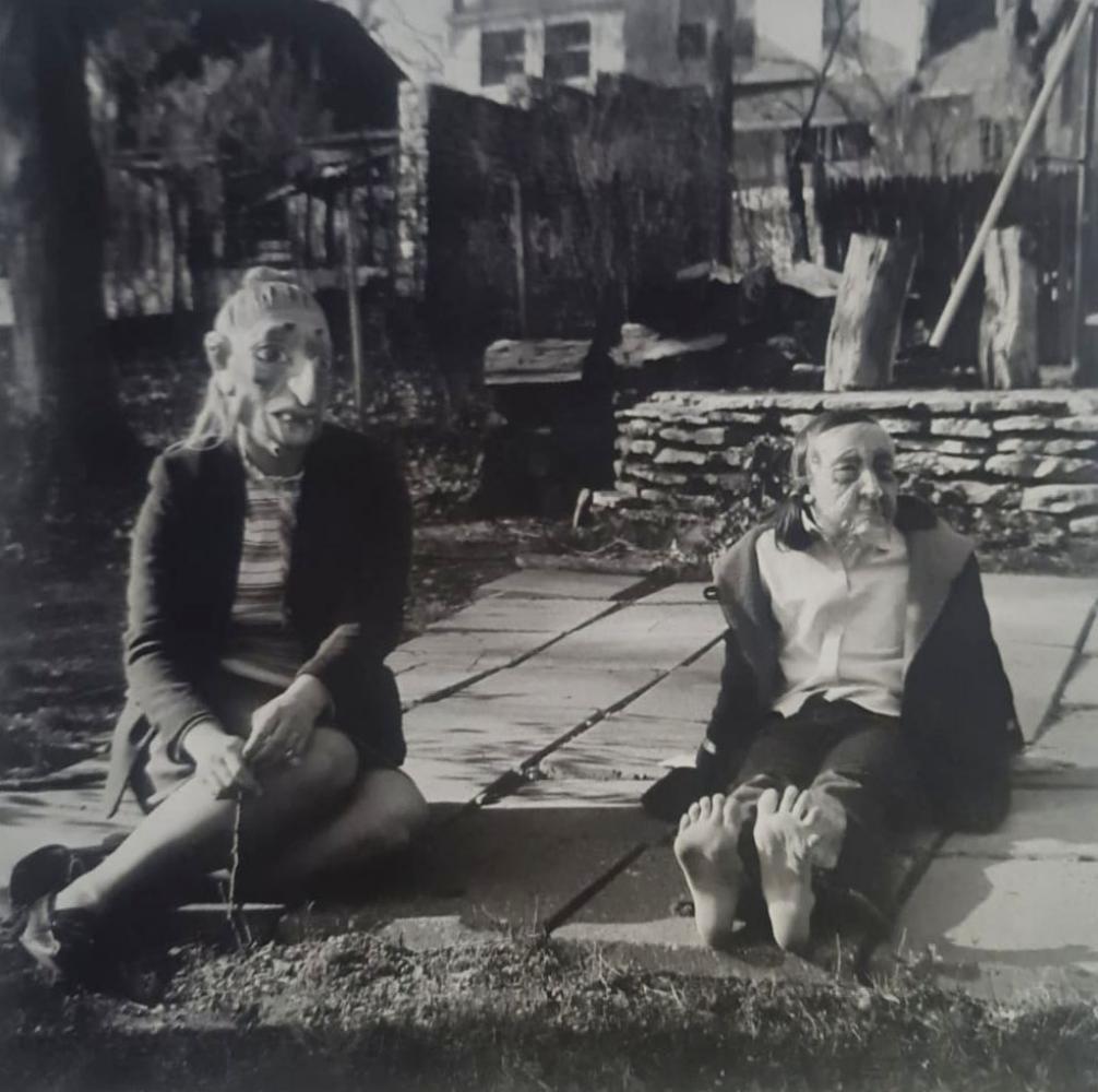 Ralph Eugene, Lucybelle Crater & Friend, 1969: Photographer: Ralph Eugene Meatyard (May 15, 1925 - May 7, 1972) was an American photographer from Normal, Illinois, U.S. Meatyard purchased his first camera in 1950 to photograph his newborn first ch