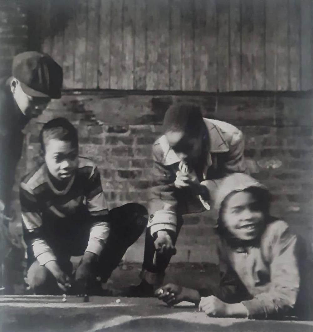 Ralph Eugene, Georgetown series, Four Children, 1955: Photographer: Ralph Eugene Meatyard (May 15, 1925 ? May 7, 1972) was an American photographer from Normal, Illinois, U.S. Meatyard purchased his first camera in 1950 to photograph his newborn first ch