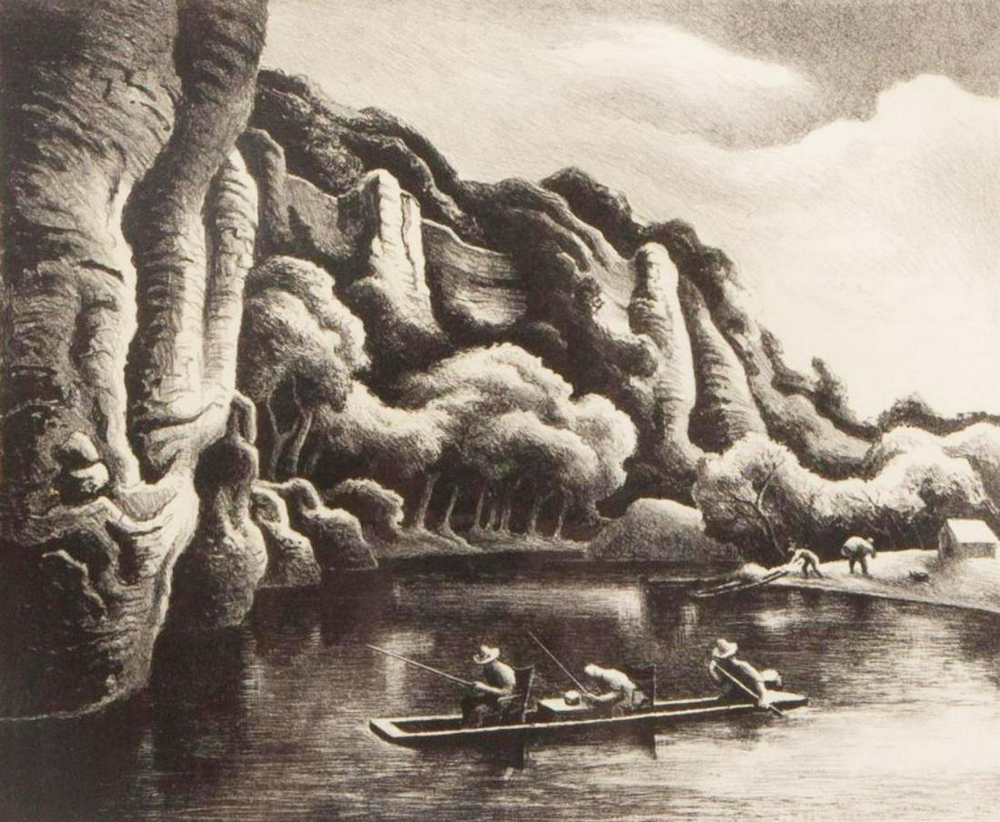 Thomas Hart Benton, Making Camp, 1972: Artist: Thomas Hart Benton (1889-1975) was an American painter and muralist. Along with Grant Wood and John Steuart Curry, he was at the forefront of the Regionalist art movement. The fluid, sculpted