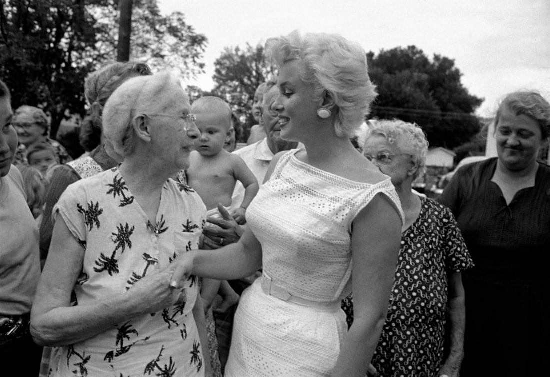 Eve Arnold, Marilyn Monroe in Illinois, 1955: Photographer: Eve Arnold was born in Philadelphia, Pennsylvania to Russian immigrant parents. She began photographing in 1946, while working at a photo-finishing plant in New York City, and then studi