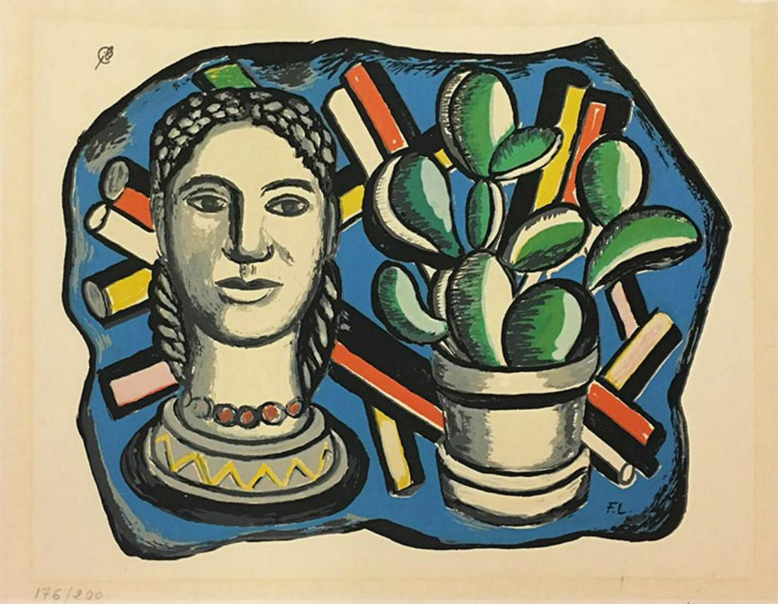 FERNAND LEGER, FEMME AVEC CACTUS 1954 (1 of 2)